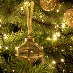 Suspension De Noël*alinea Suspension de Noël diamant en verre H9cm - Doré