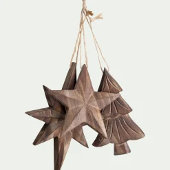 Suspension De Noël*alinea Suspension de Noël en bois de peuplier - (modèle aléatoire) Naturel