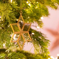 Suspension De Noël*alinea Suspension de Noël en fer et en verre étoile H11,80cm - Doré