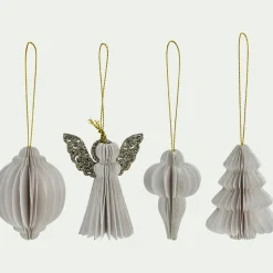 Suspension De Noël*alinea Suspension de Noël en papier H6cm - (modèle aléatoire) Blanc