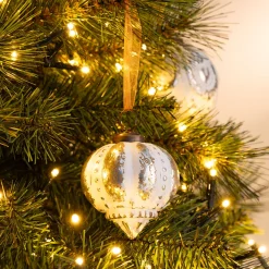 Suspension De Noël*alinea Suspension de Noël goutte en verre H8cm - Blanc