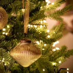 Suspension De Noël*alinea Suspension de Noël goutte en verre H9cm - Doré