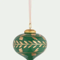 Suspension De Noël*alinea Suspension de Noël goutte en verre D10cm - Vert