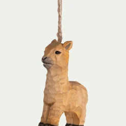 Suspension De Noël*alinea Suspension de Noël lama en bois H9cm - Naturel