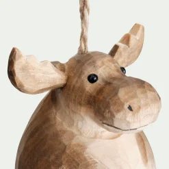 Suspension De Noël*alinea Suspension de Noël élan en bois H8cm - Marron