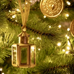 Suspension De Noël*alinea Suspension de Noël lanterne en verre H8cm - Doré