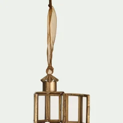Suspension De Noël*alinea Suspension de Noël lanterne en verre H8cm - Doré