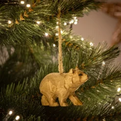 Suspension De Noël*alinea Suspension de Noël ours en bois H4,5cm - Marron