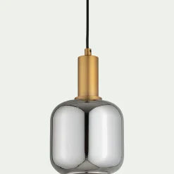 Suspension Électrifiée*alinea Suspension en laiton et globe en verre fumé D16cm - métallisé Doré