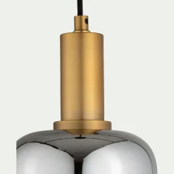 Suspension Électrifiée*alinea Suspension en laiton et globe en verre fumé D16cm - métallisé Doré
