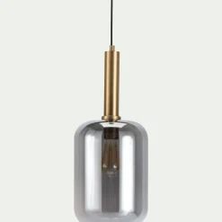 Lustre De Salle À Manger|Lustre*alinea Suspension en laiton et globe en verre fumé D22cm - Doré