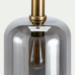 Lustre De Salle À Manger|Lustre*alinea Suspension en laiton et globe en verre fumé D22cm - Doré