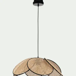 Lustre De Salle À Manger|Suspension Naturelle*alinea Suspension fleur électrifiée E27 en rotin D60cm - Naturel