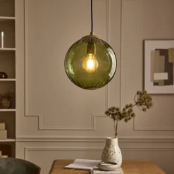 Suspension Électrifiée*alinea Suspension électrifié en verre et acier D25cm - Vert