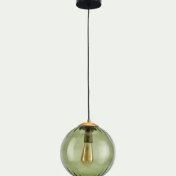 Suspension Électrifiée*alinea Suspension électrifié en verre et acier D25cm - Vert