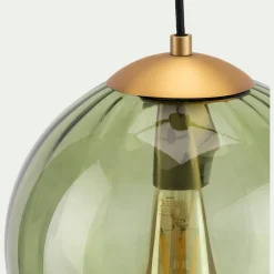 Suspension Électrifiée*alinea Suspension électrifié en verre et acier D25cm - Vert