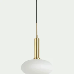 Suspension Électrifiée*alinea Suspension électrifiée à 3 globes en verre opalin H70cm - Blanc