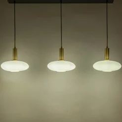 Suspension Électrifiée*alinea Suspension électrifiée à 3 globes en verre opalin H70cm - Blanc