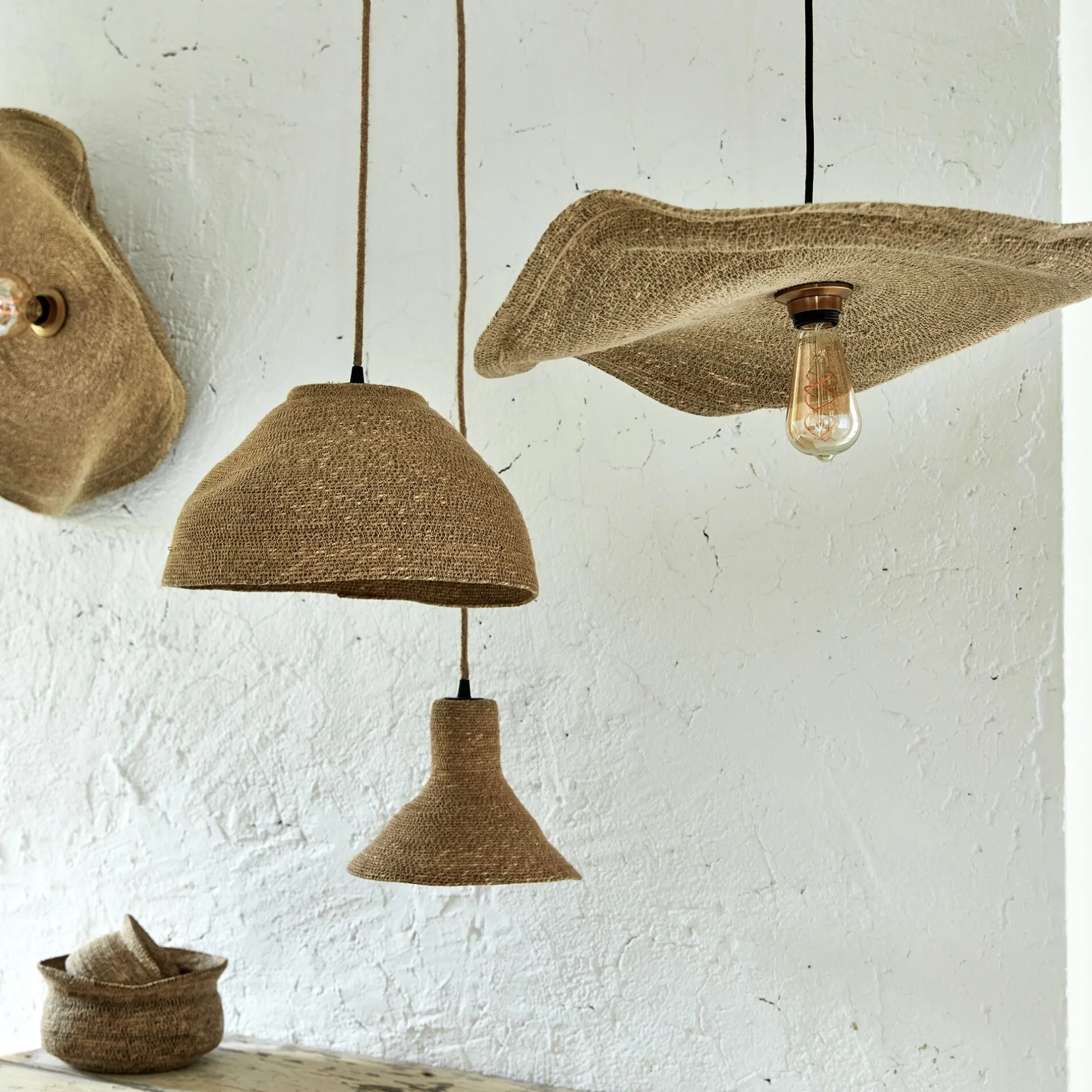 Suspension Naturelle|Suspension Électrifiée*alinea Suspension électrifiée en jonc de mer D61cm - Naturel