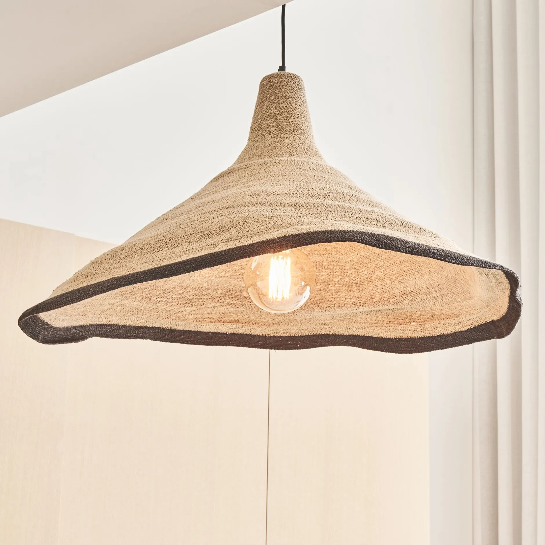 Suspension Naturelle|Suspension Électrifiée*alinea Suspension électrifiée en jonc de mer D91cm - Naturel