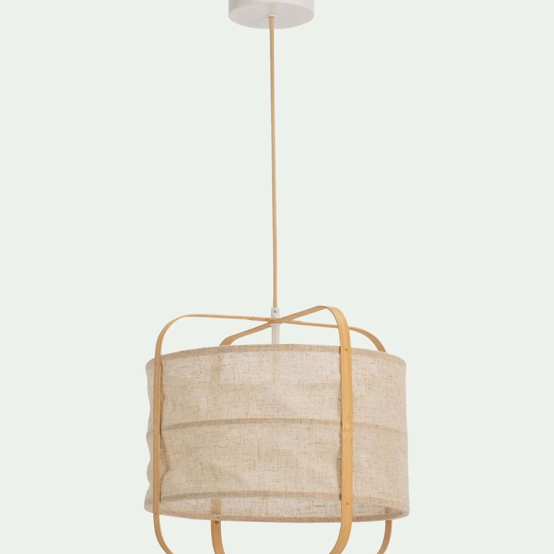 Lustre De Salle À Manger|Lustre*alinea Suspension électrifiée en lin et bambou D37cm - Beige