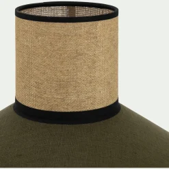 Suspension Naturelle|Suspension Électrifiée*alinea Suspension électrifiée en lin et papier D44cm - Vert