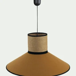 Suspension Naturelle|Suspension Électrifiée*alinea Suspension électrifiée en lin et papier D44cm - miel Jaune