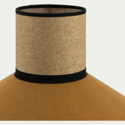 Suspension Naturelle|Suspension Électrifiée*alinea Suspension électrifiée en lin et papier D44cm - miel Jaune