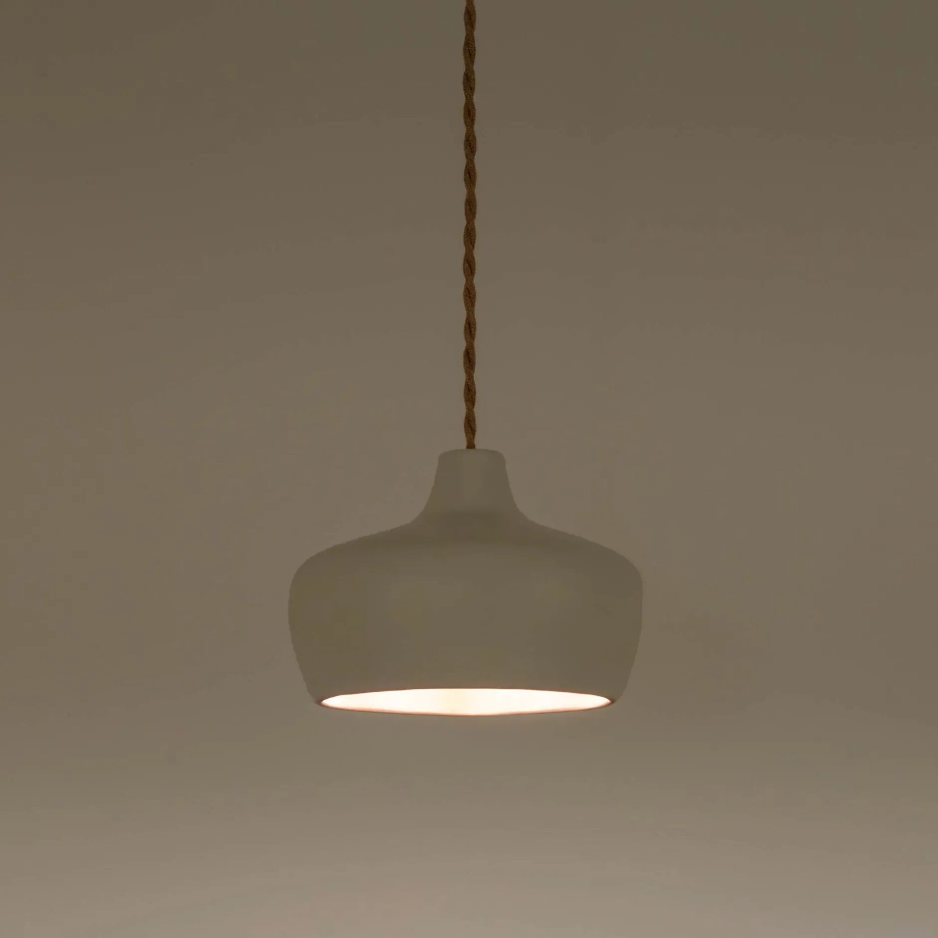 Suspension Électrifiée*alinea Suspension électrifiée en terre cuite D18cm - Blanc