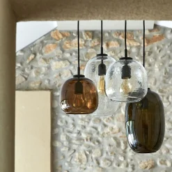 Suspension Électrifiée*alinea Suspension électrifiée en verre D20cm - Marron