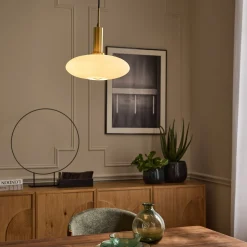 Suspension Électrifiée*alinea Suspension électrifiée en verre opalin D30cm - Blanc