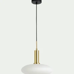 Suspension Électrifiée*alinea Suspension électrifiée en verre opalin D30cm - Blanc