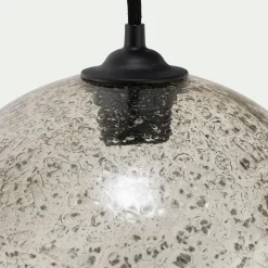 Suspension Électrifiée*alinea Suspension électrifiée en verre texturé D25cm - Transparent