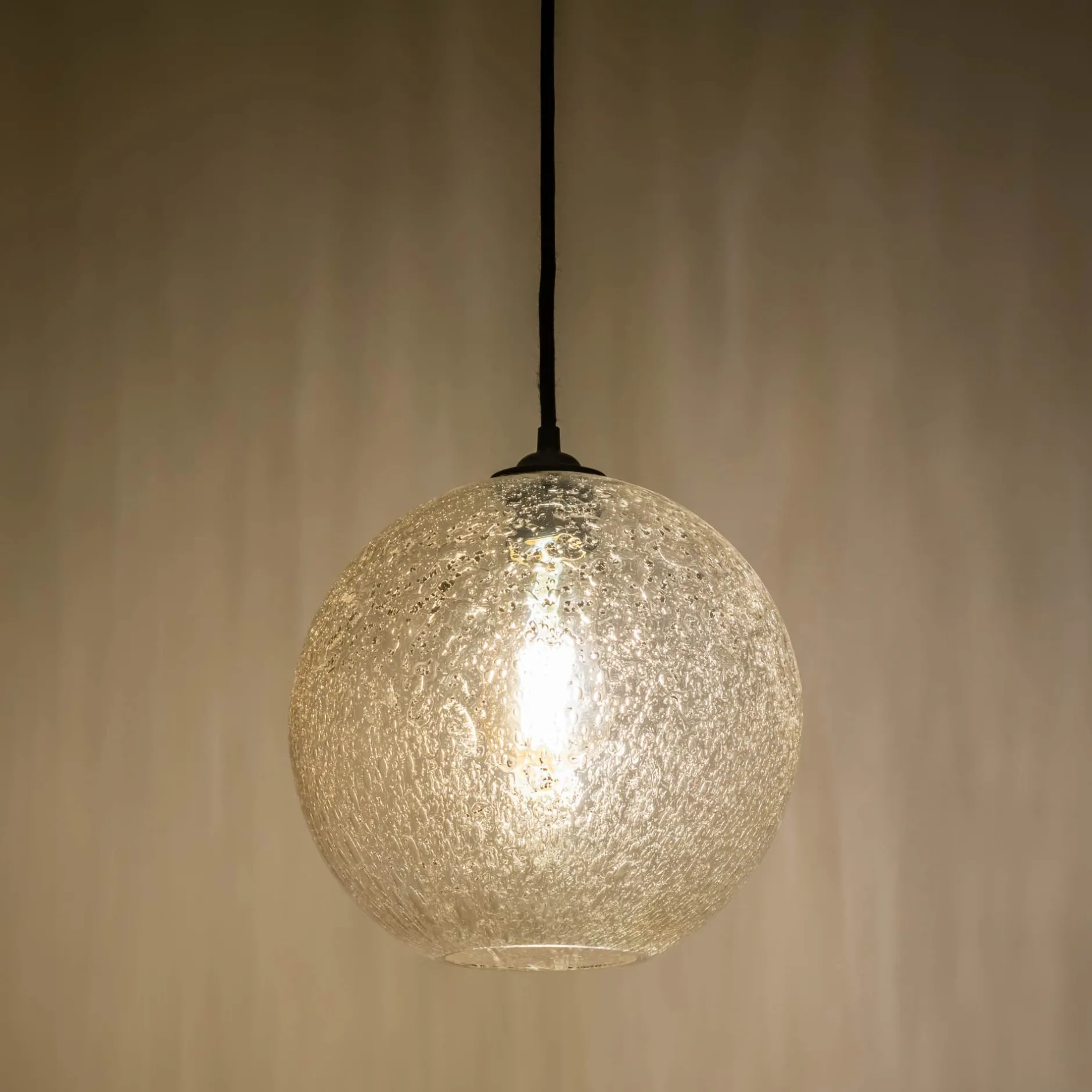 Suspension Électrifiée*alinea Suspension électrifiée en verre texturé D25cm - Transparent