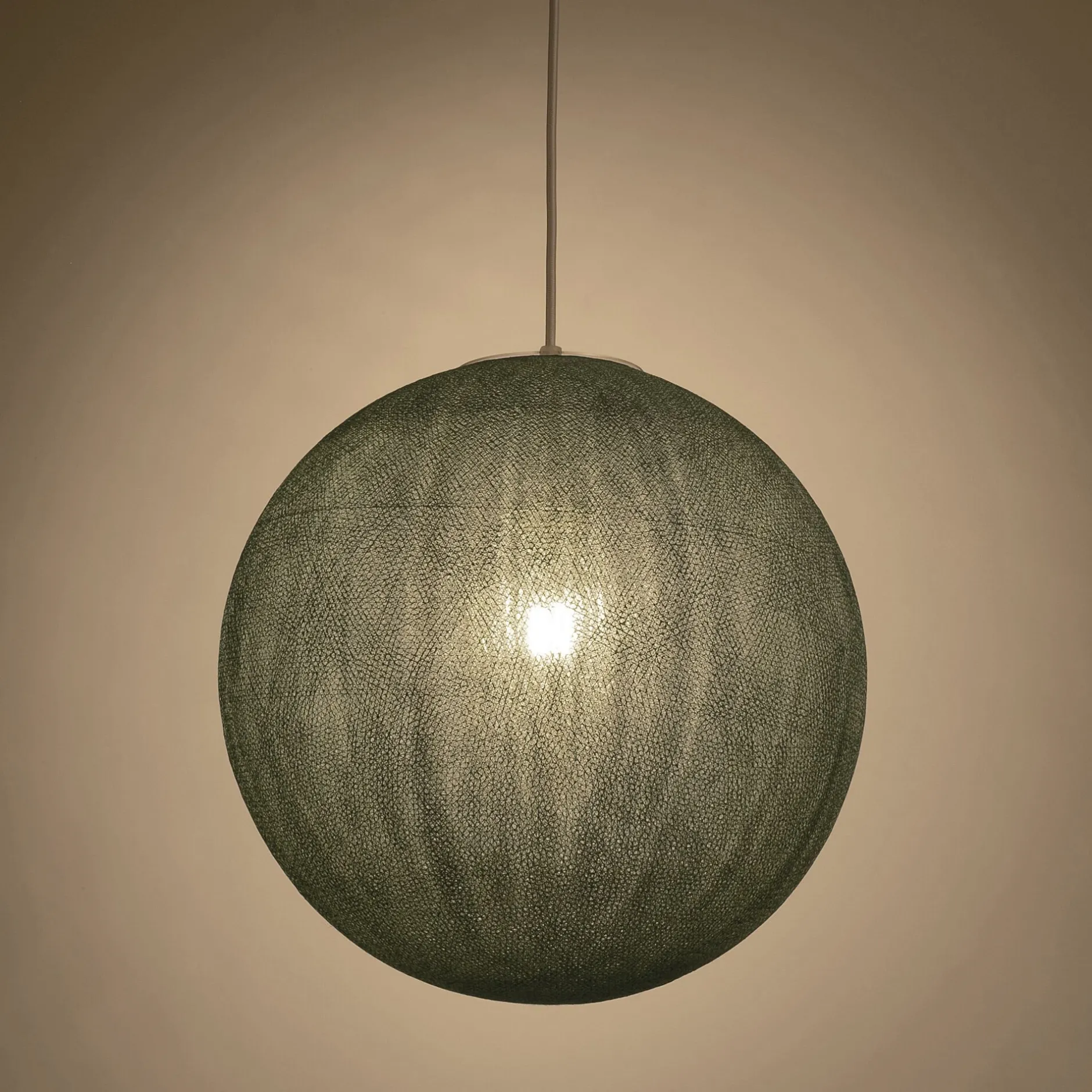 Suspension Électrifiée*alinea Suspension électrifiée globe en tissu D38cm - de gris Vert