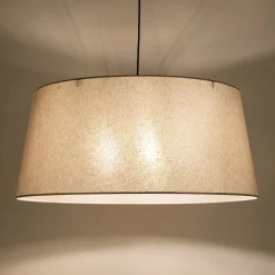 Suspension Naturelle|Suspension Électrifiée*alinea Suspension électrifiée tambour en lin et coton D78cm - roucas Beige