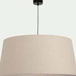 Suspension Naturelle|Suspension Électrifiée*alinea Suspension électrifiée tambour en lin et coton D78cm - roucas Beige