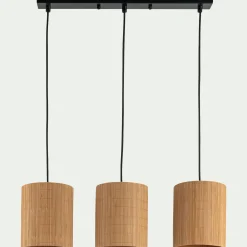 Suspension Naturelle|Suspension Électrifiée*alinea Suspension électrifiée triple en bambou L61cm - Naturel