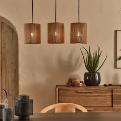 Suspension Naturelle|Suspension Électrifiée*alinea Suspension électrifiée triple en bambou L61cm - Naturel