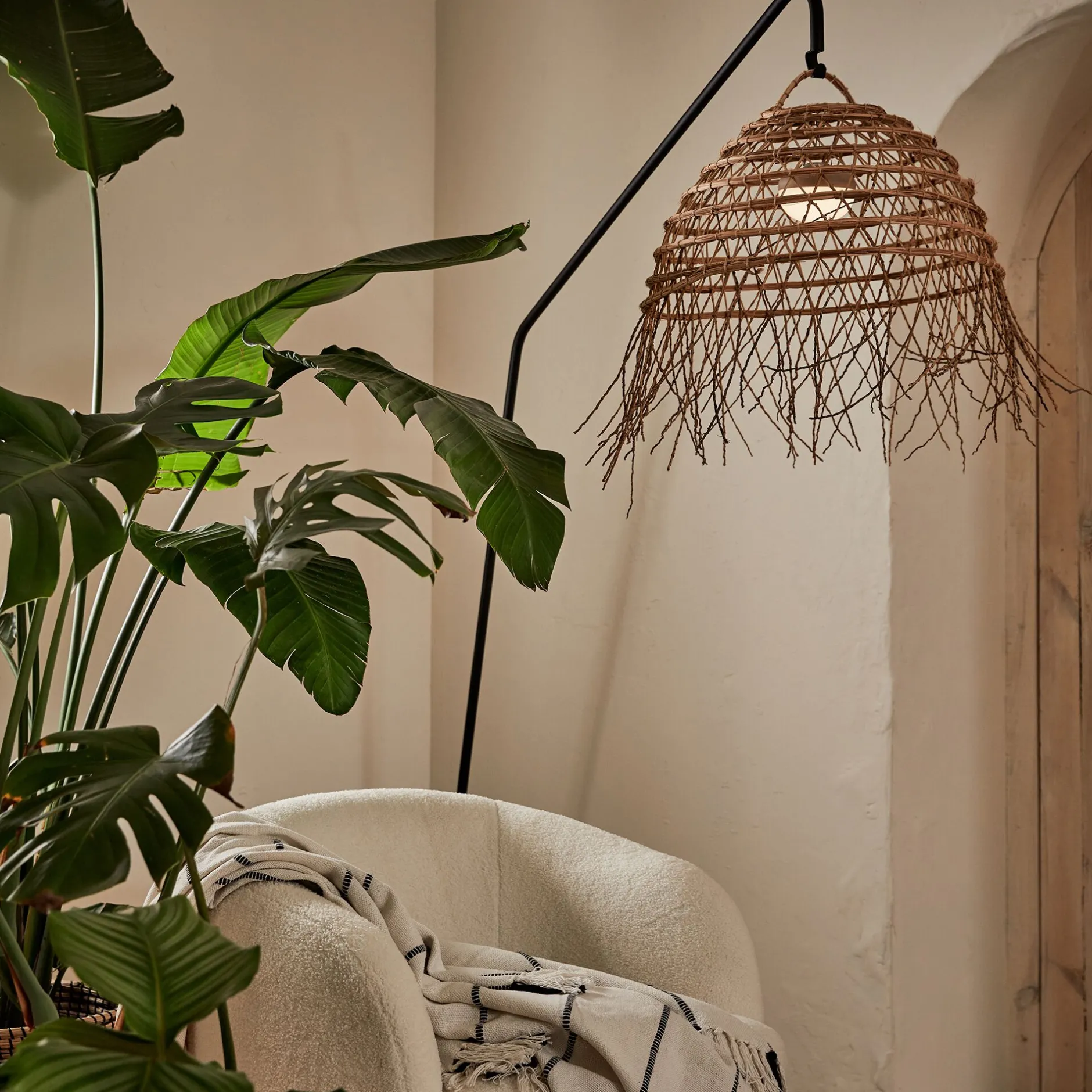 Suspension Naturelle|Suspension Non-Électrifiée*alinea Suspension non électrifiée en fibres de palmier D50cm - Naturel