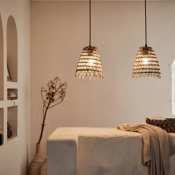 Lustre|Suspension Naturelle*alinea Suspension non électrifiée en fibre de palmier - H22xD24cm Naturel