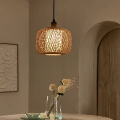 Suspension Naturelle|Suspension Non-Électrifiée*alinea Suspension non électrifiée en bambou et papier D29cm - Naturel