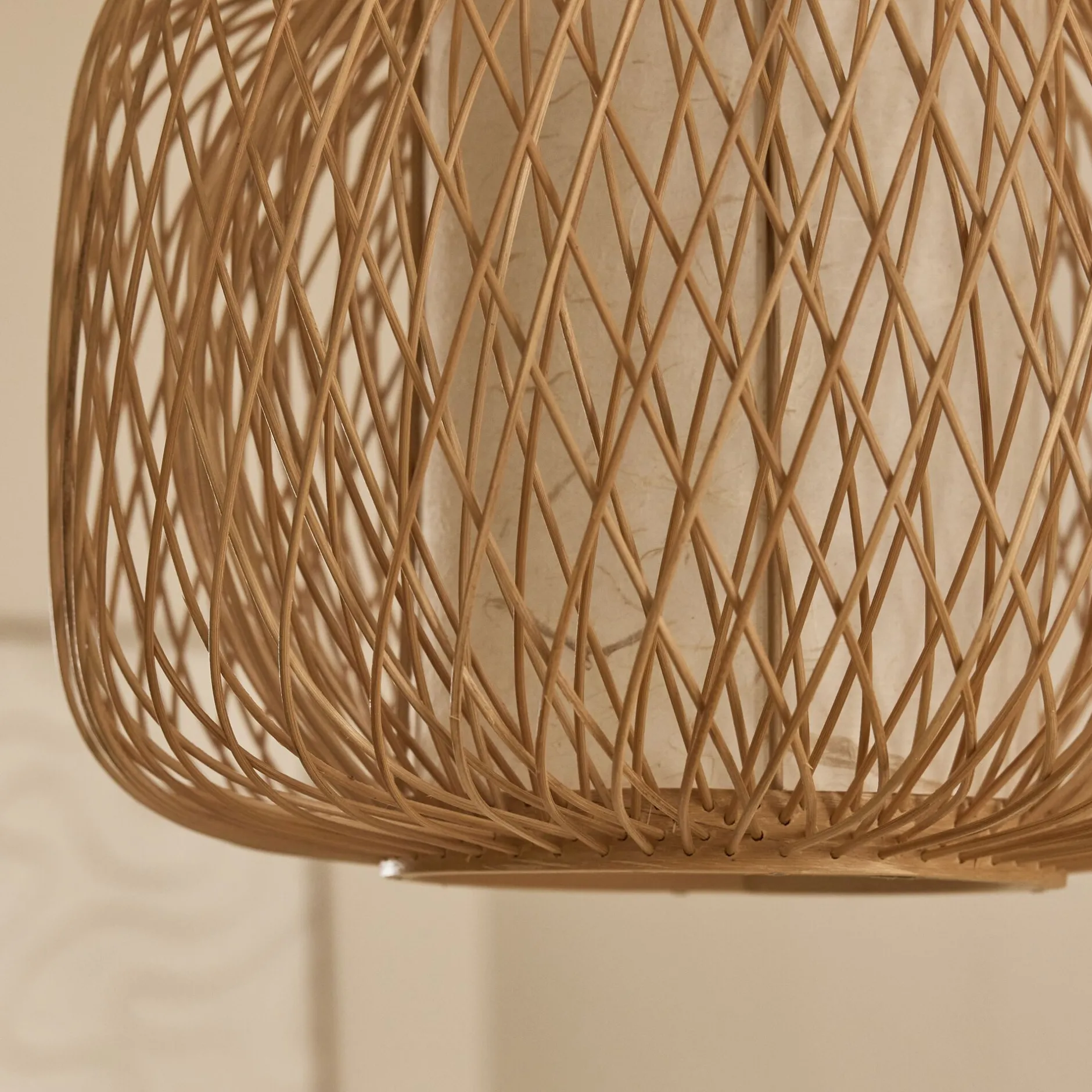 Suspension Naturelle|Suspension Non-Électrifiée*alinea Suspension non électrifiée en bambou et papier D29cm - Naturel