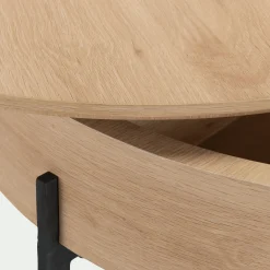 Table Basse*alinea Table basse avec plateau rotatif en bois - D85xH37,5cm Bois clair