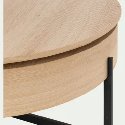 Table Basse*alinea Table basse avec plateau rotatif en bois - D85xH37,5cm Bois clair