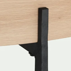 Table Basse*alinea Table basse avec plateau rotatif en bois - D85xH37,5cm Bois clair