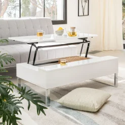 Table Basse*alinea Table basse avec tablette relevable - Blanc