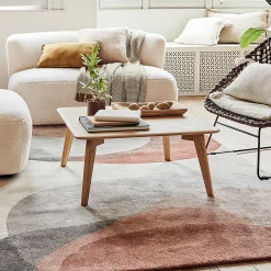 Table Basse*alinea Table basse carrée en chêne massif - L75xl75xH35cm Bois clair