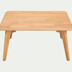 Table Basse*alinea Table basse carrée en chêne massif - L75xl75xH35cm Bois clair