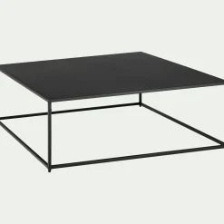 Table Basse*alinea Table basse carrée en métal - 100x100cm Noir